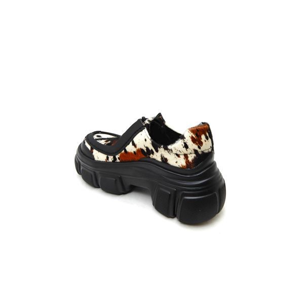  MANA マナ 靴 レディース アニマル 柄 厚底 551199 ブラウン ハラコ トリムチャッカーブーツ カッコいい 履きやすい 大人 おしゃれ 秋 冬 モカシン 靴