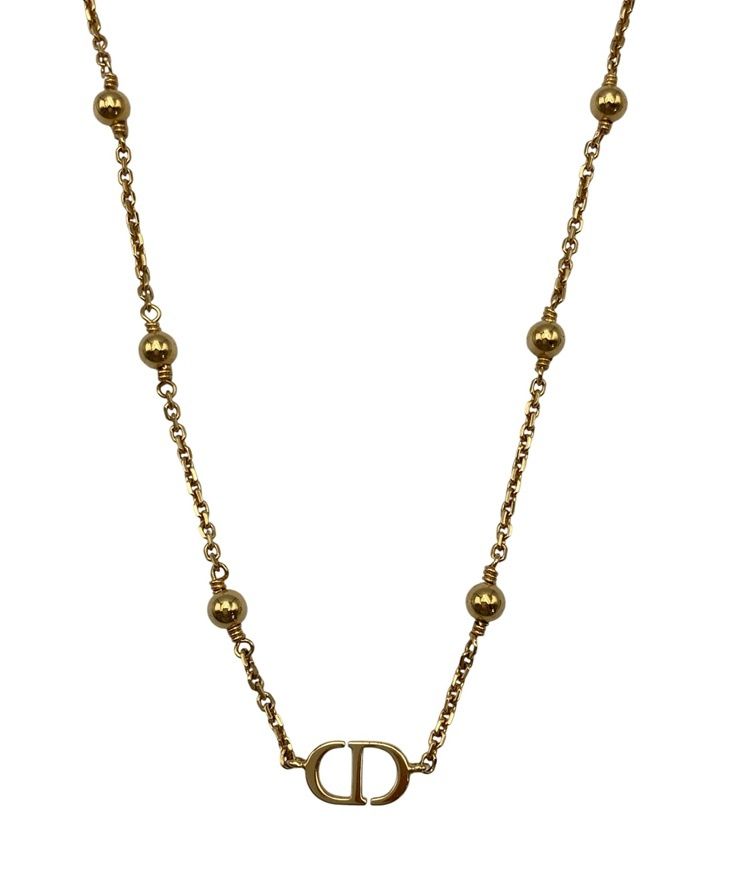 Christian Dior クリスチャンディオール CDロゴ ネックレス D4