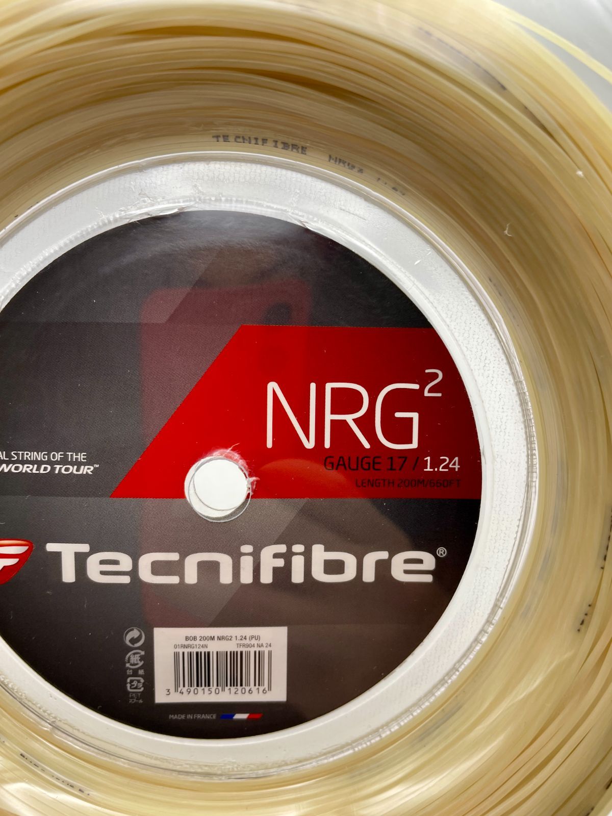 J Tecnifibre NRG 2 17 1 24 mm 200 m Reel Natural テクニファイバー ナチュラル リール