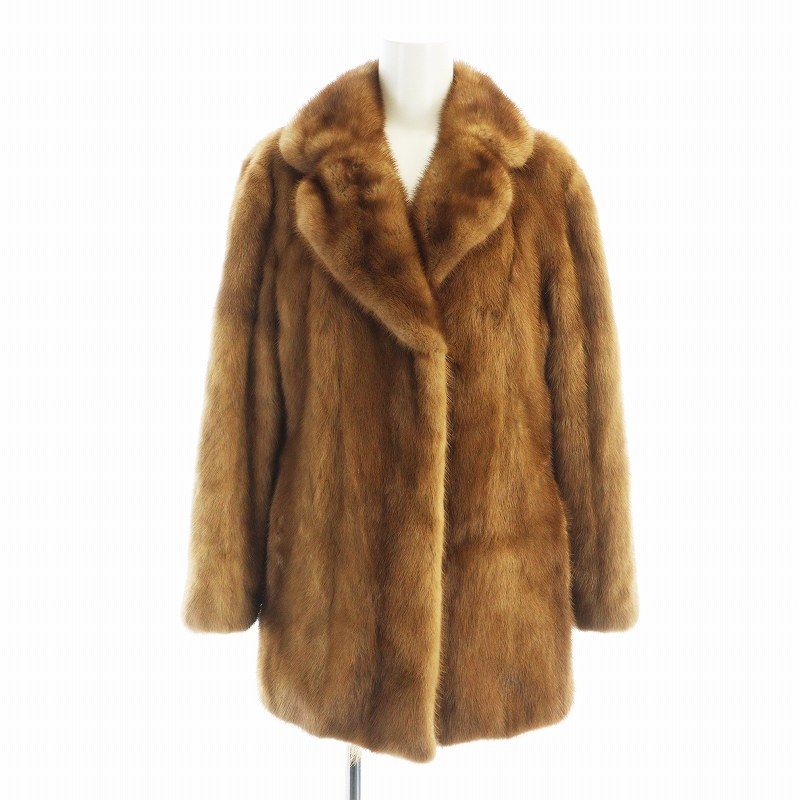 美品★SAGAMINK★サガミンク ミンクファーロングコート 毛皮 11号 サガミンク SAGA MINK 金サガ 毛皮コート ミンクファー ミドル 長袖 総