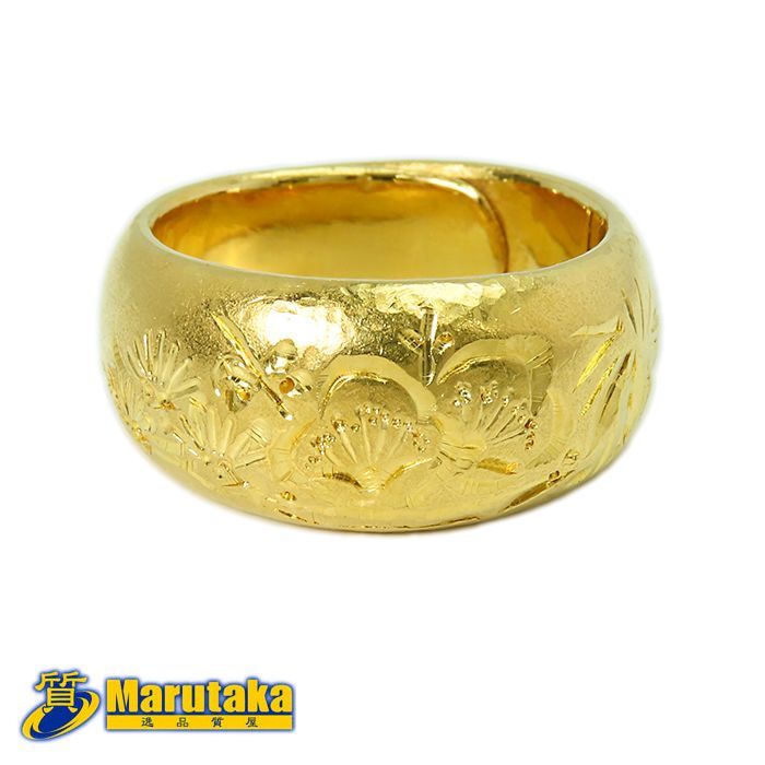 純金 K24 リング】金無垢 メンズ フリーサイズ 24金イエローゴールド