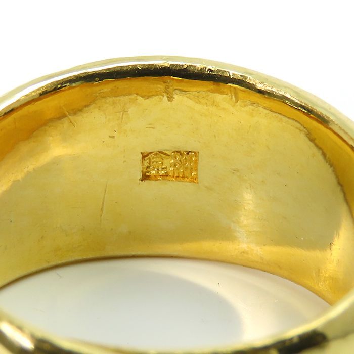 純金24金の松竹梅彫 亀甲リング10g 【公式通販】