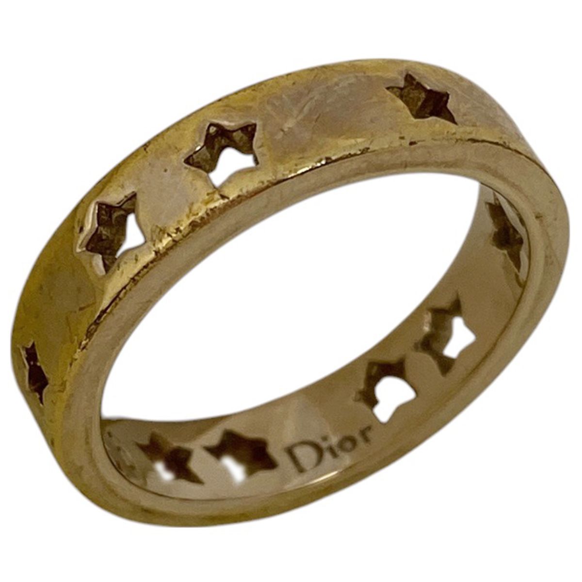 クリスチャンディオール ChristianDior リング プラスチック クリア×レッド ハート 美品 アクセサリー（指）