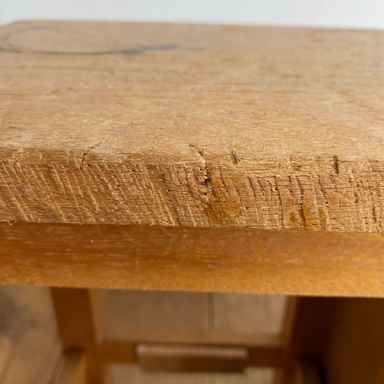 2脚セット アンティーク 角 スツール 椅子 植物台 昭和レトロ y72