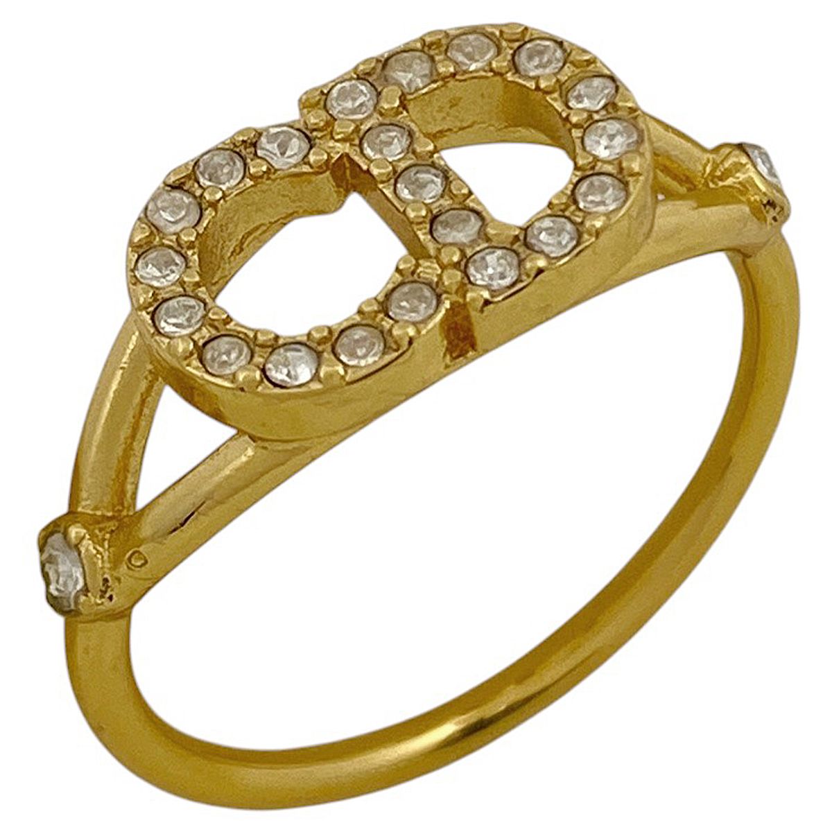 クリスチャン・ディオール CD ロゴ リング 指輪 ゴールド ライン