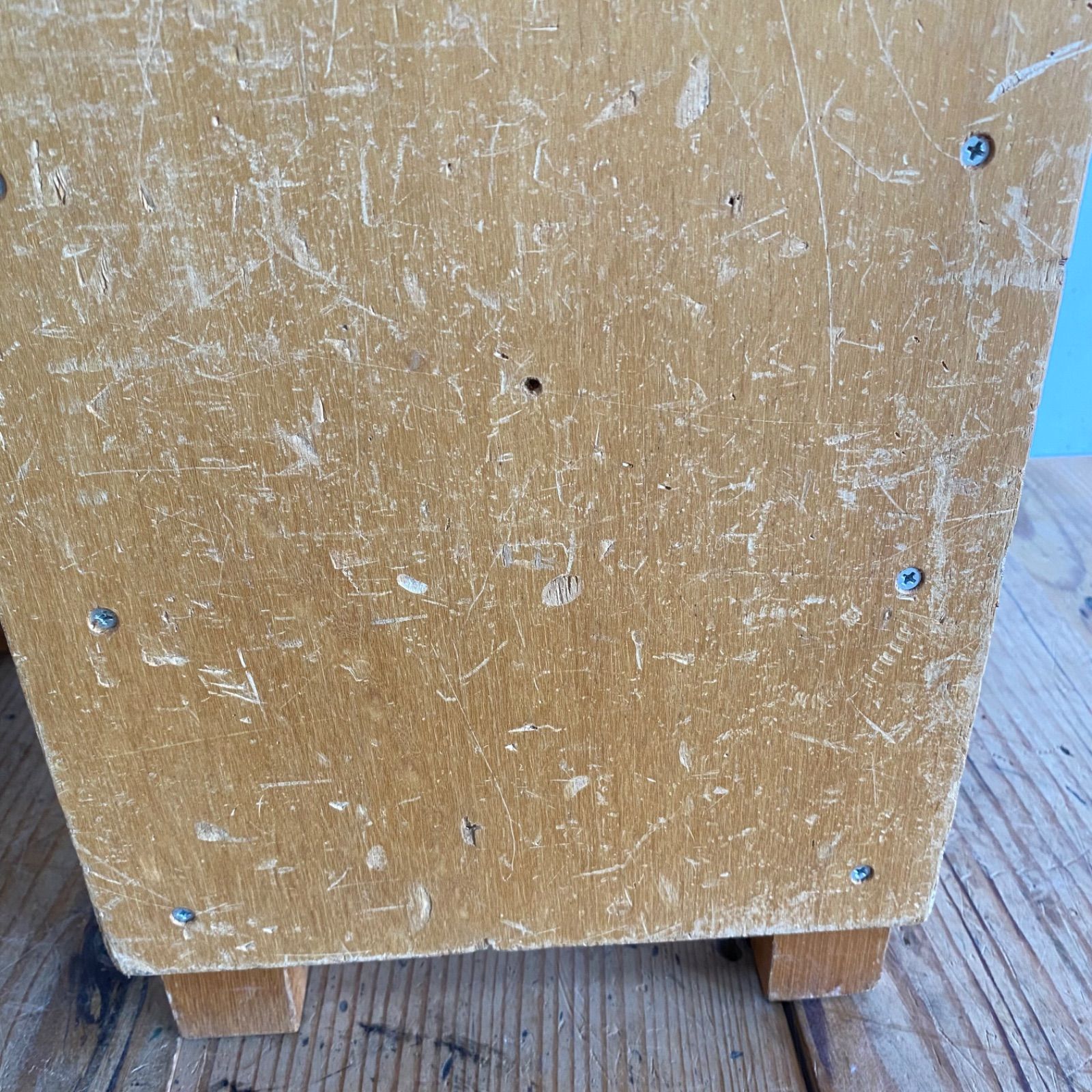 2脚セット アンティーク 角 スツール 椅子 植物台 昭和レトロ y77