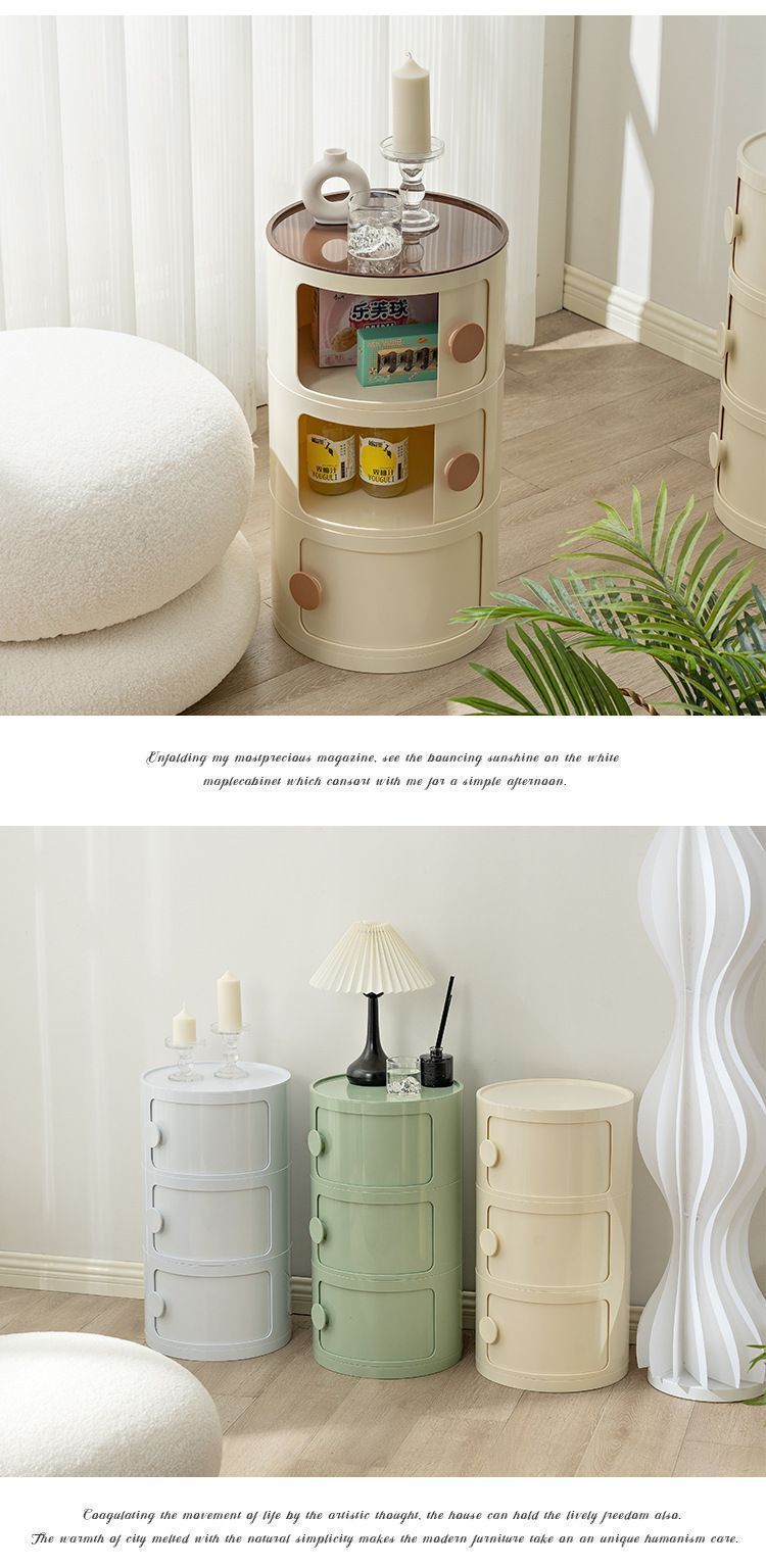 完成品 丸型ベッドサイドキャビネット