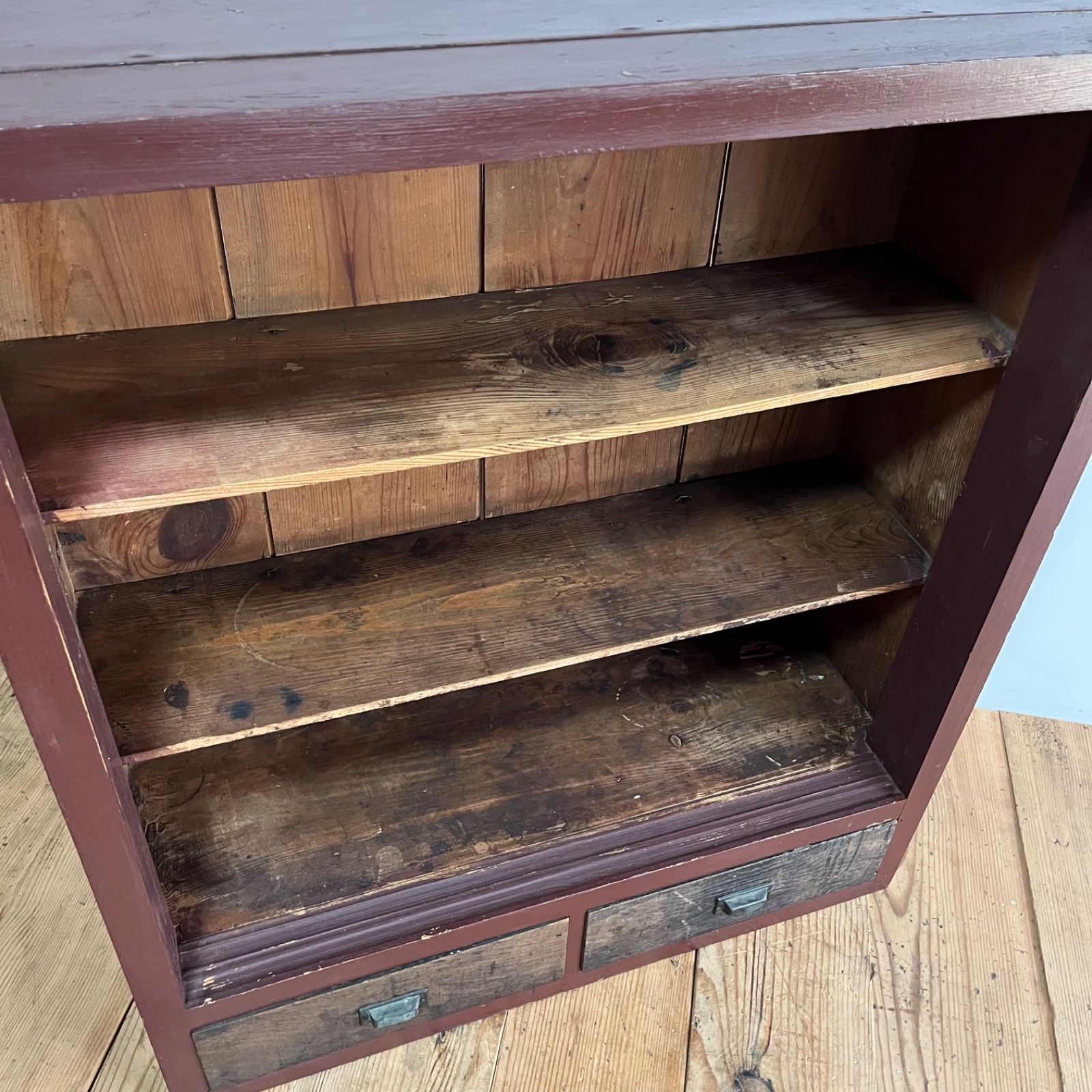 アンティーク チェスト 棚 オープンラック 食器棚 本棚 無垢材 y1000a