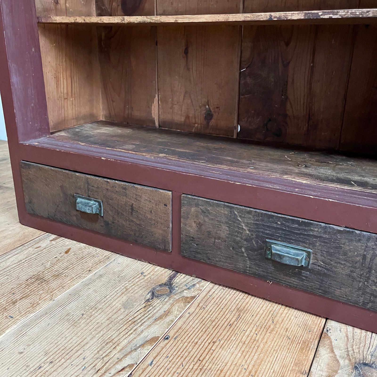 アンティーク チェスト 棚 オープンラック 食器棚 本棚 無垢材 y1000a