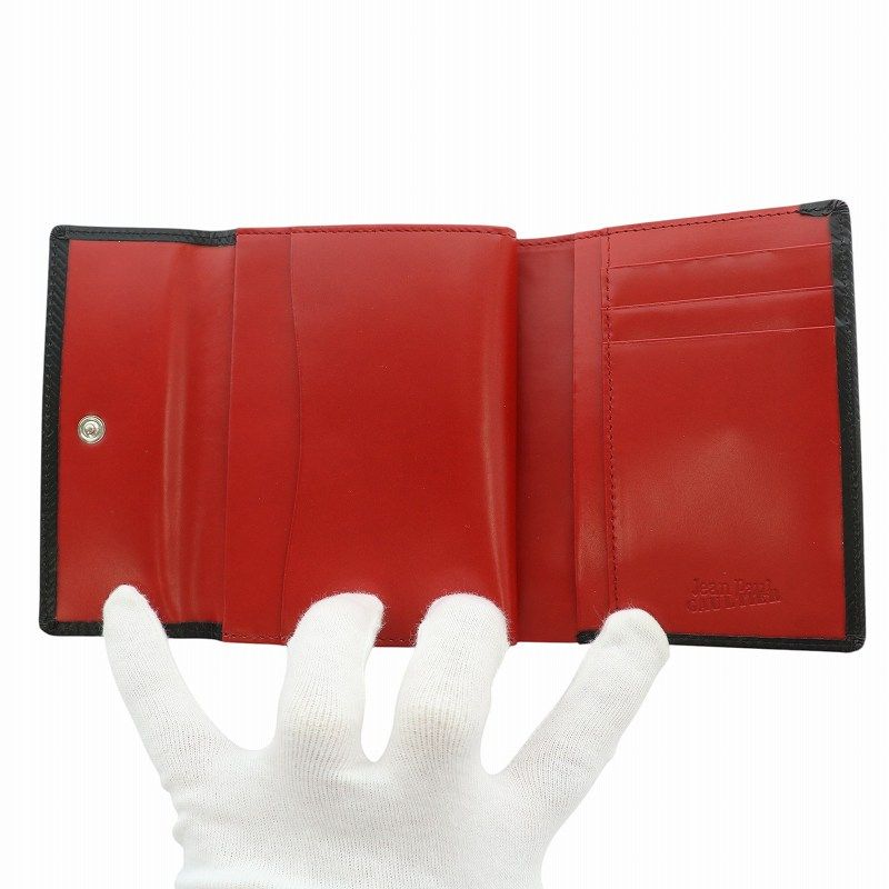 ジャンポールゴルチエ Jean Paul GAULTIER 二つ折り財布 がま口 レザー