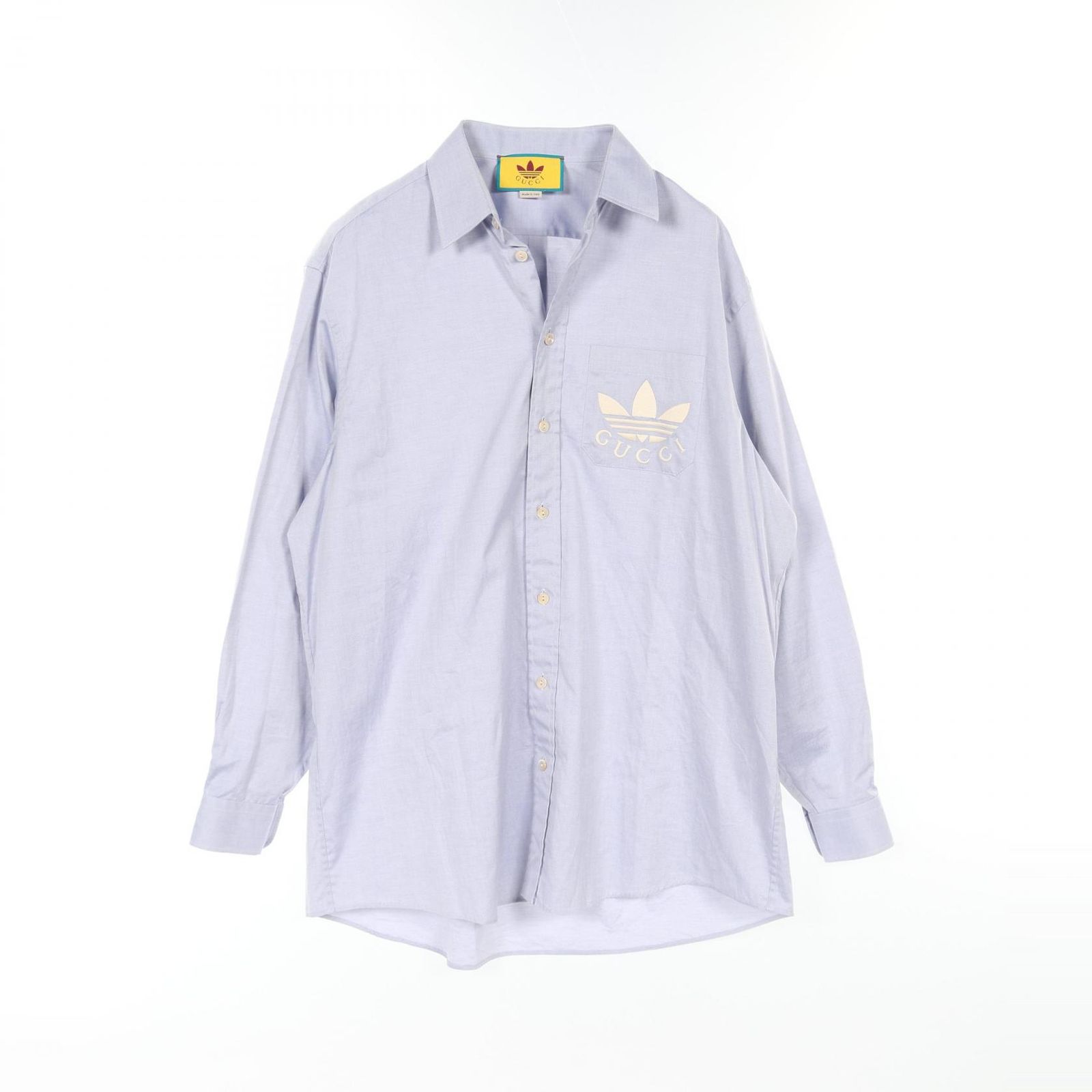グッチ GUCCI GUCCI × adidas ブルーグレー コットン シャツ メンズ Used A