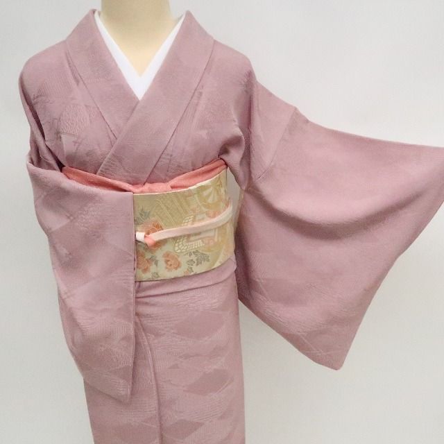 ✾まめ藤✾m2230 正絹 染一つ紋 手縫い仕立て 色無地