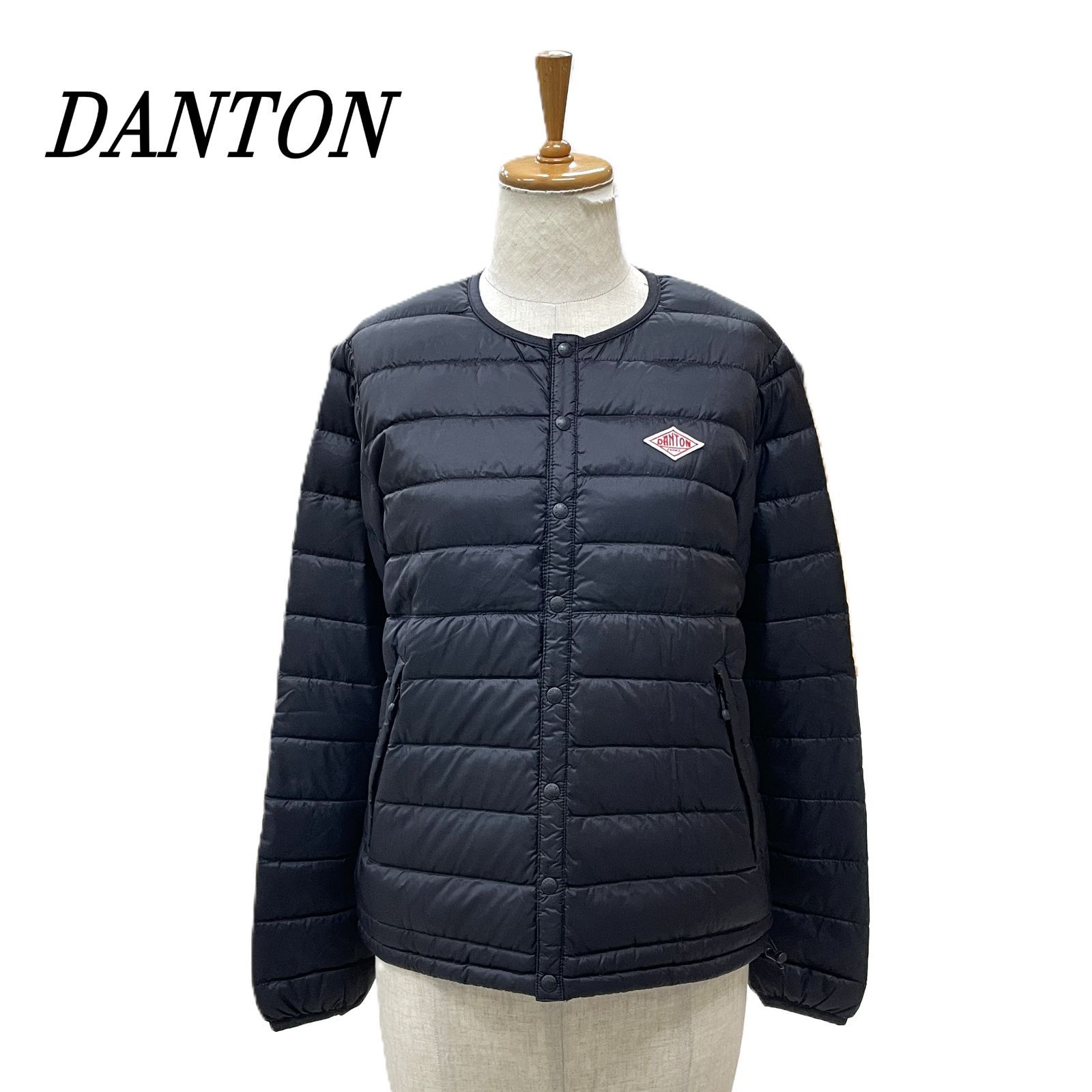 DANTON ダントン クルーネックインナーダウンジャケット 34 BLK/黒