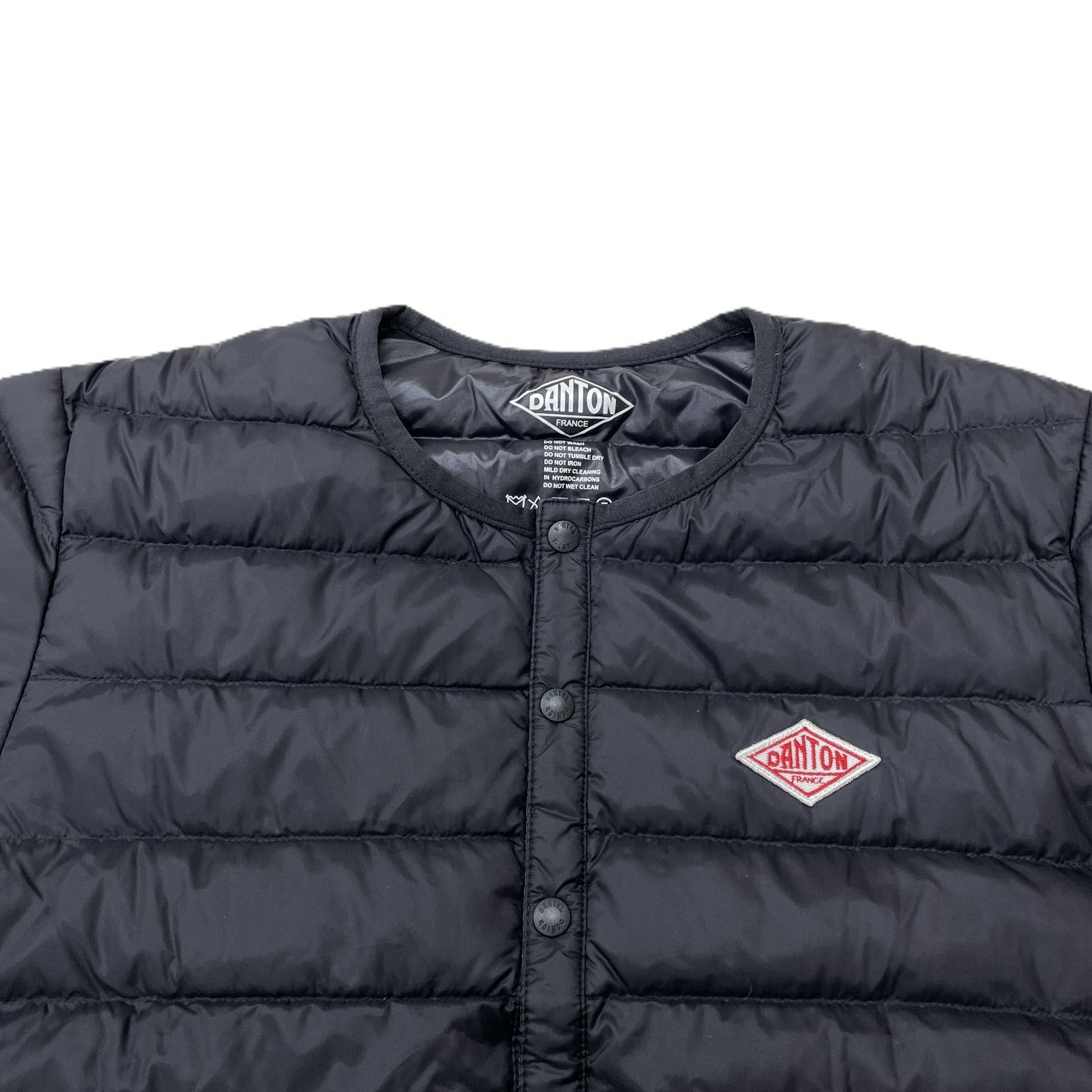 DANTON ダントン クルーネックインナーダウンジャケット 34 BLK/黒