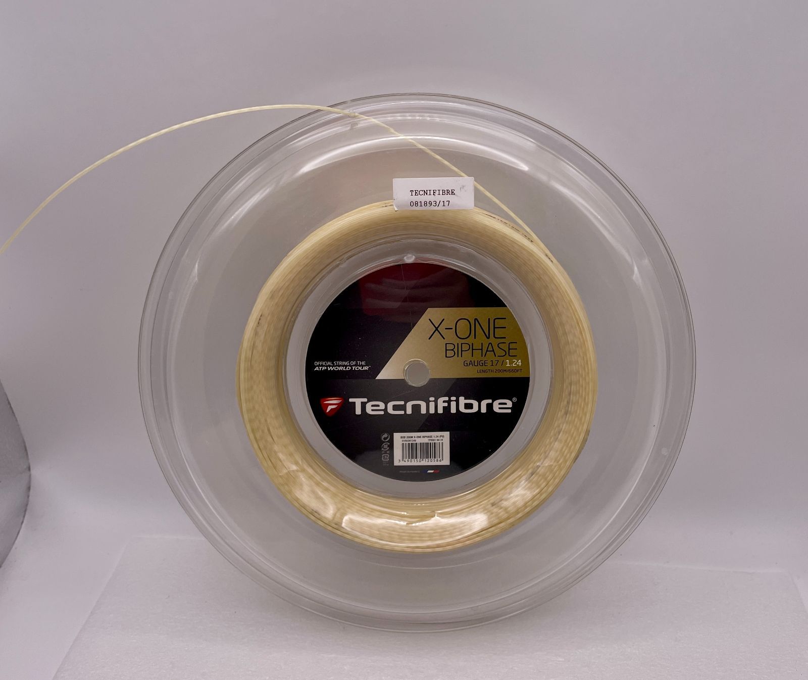 L Tecnifibre X-One Biphase 17 1.24mm 200m Reel Natural テクニファイバー X-ONE バイフェイズ 17 1.24mm ナチュラル 200m リール