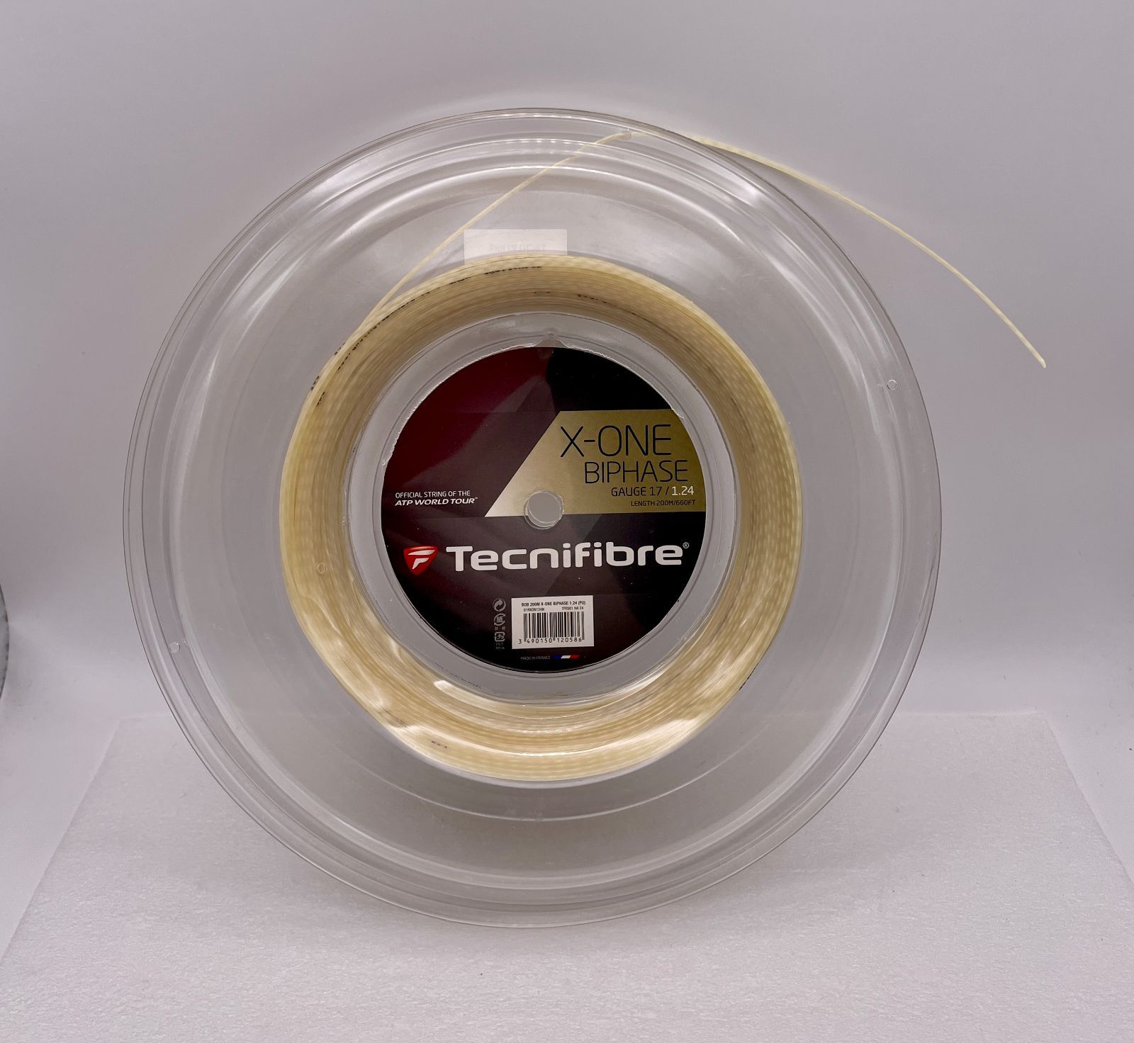 L Tecnifibre X-One Biphase 17 1.24mm 200m Reel Natural テクニファイバー X-ONE バイフェイズ 17 1.24mm ナチュラル 200m リール