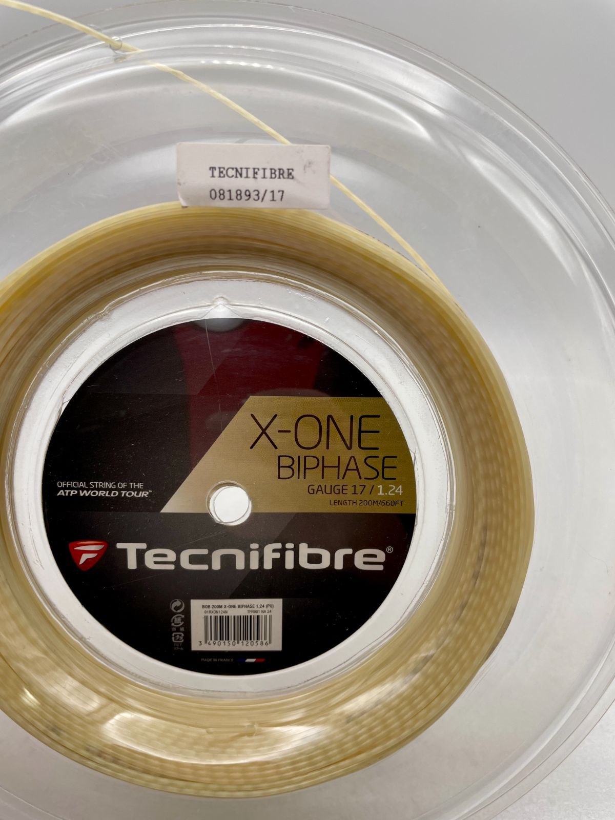 L Tecnifibre X-One Biphase 17 1.24mm 200m Reel Natural テクニファイバー X-ONE バイフェイズ 17 1.24mm ナチュラル 200m リール LLC-HASEGAWATOSO_COM