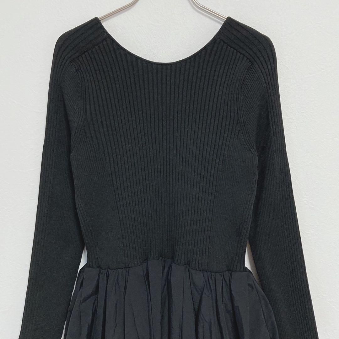 美品 AEWEN MATOPH コンビ ワンピース ブラック 36 AEWENMATOPH 定価2.7万 リブコンビワンピース ブラック 36 - メルカリ