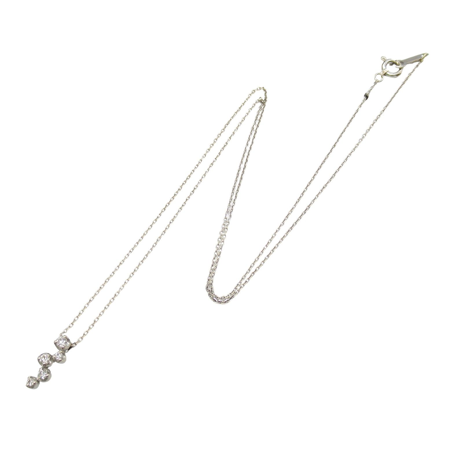  ヨンドシー 4℃ ネックレス ダイヤモンド 首回41㎝ K 18 WG ホワイトゴールド ダイヤ レディース A ネックレス アクセサリー