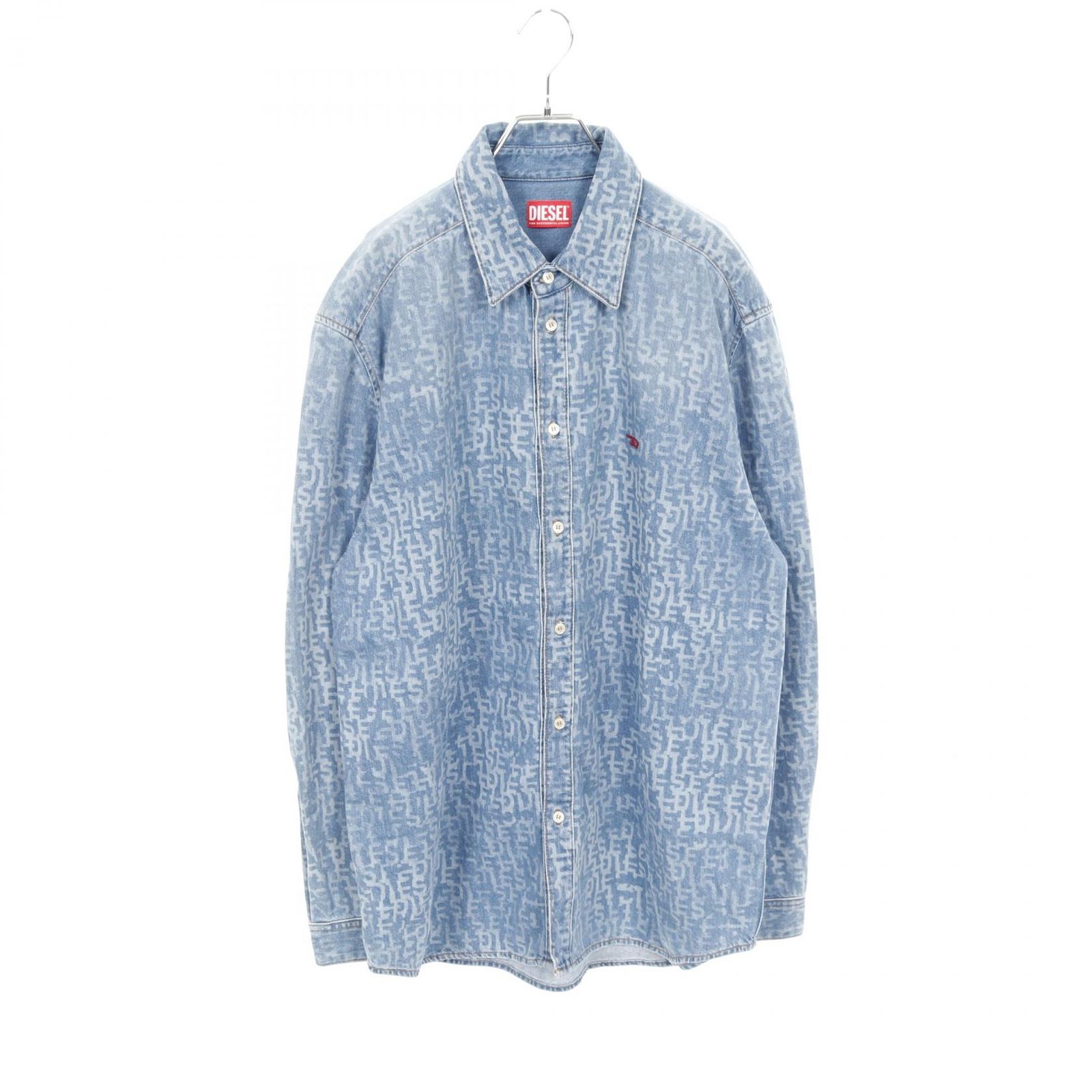 ディーゼル DIESEL D-SIMPLY ブルーグレー コットン デニムシャツ メンズ Used A