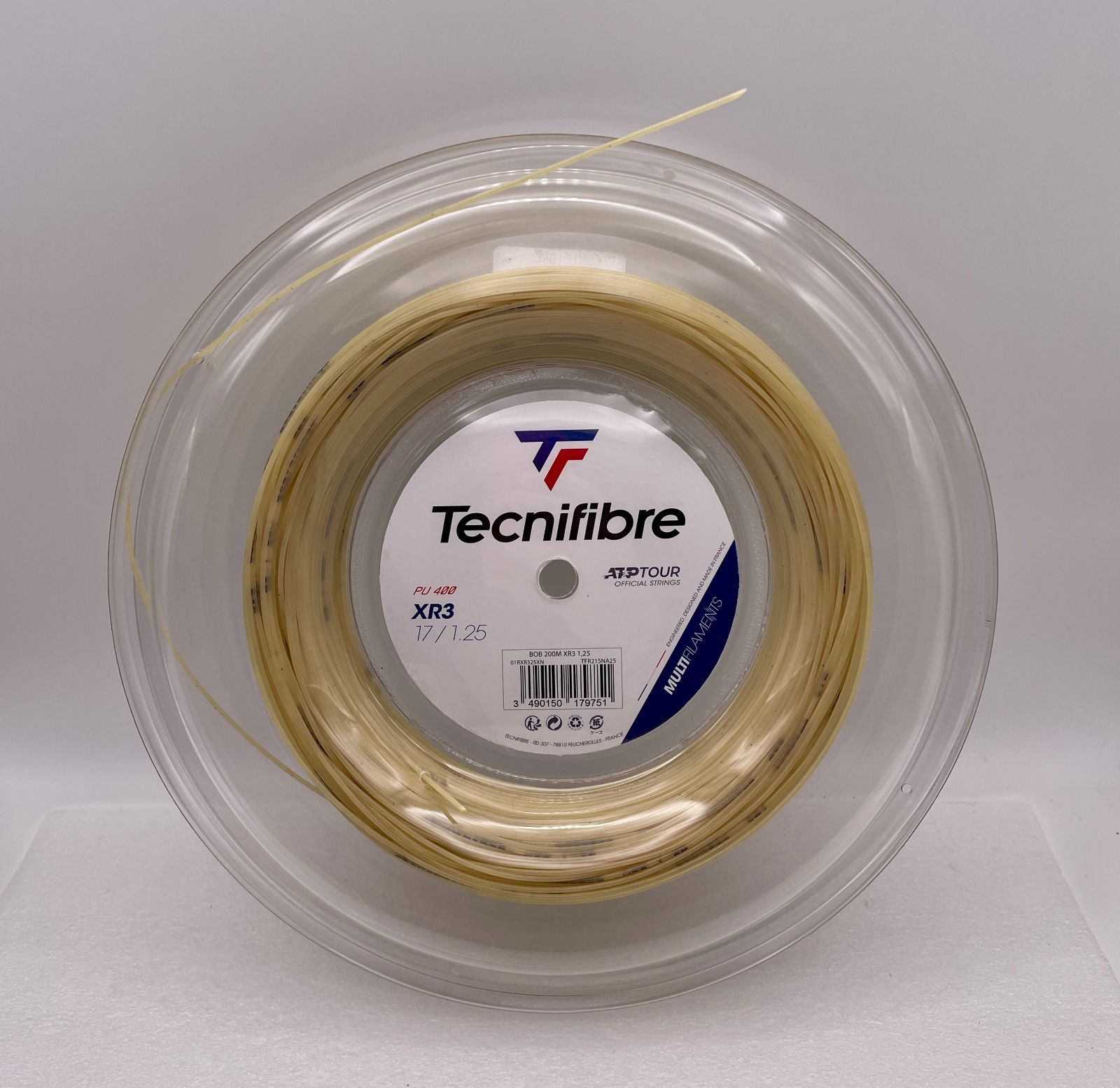 M Tecnifibre XR3 17 1.25mm 200m Reel Natural テクニファイバー XR3 17 1.25mm ナチュラル 200m リール