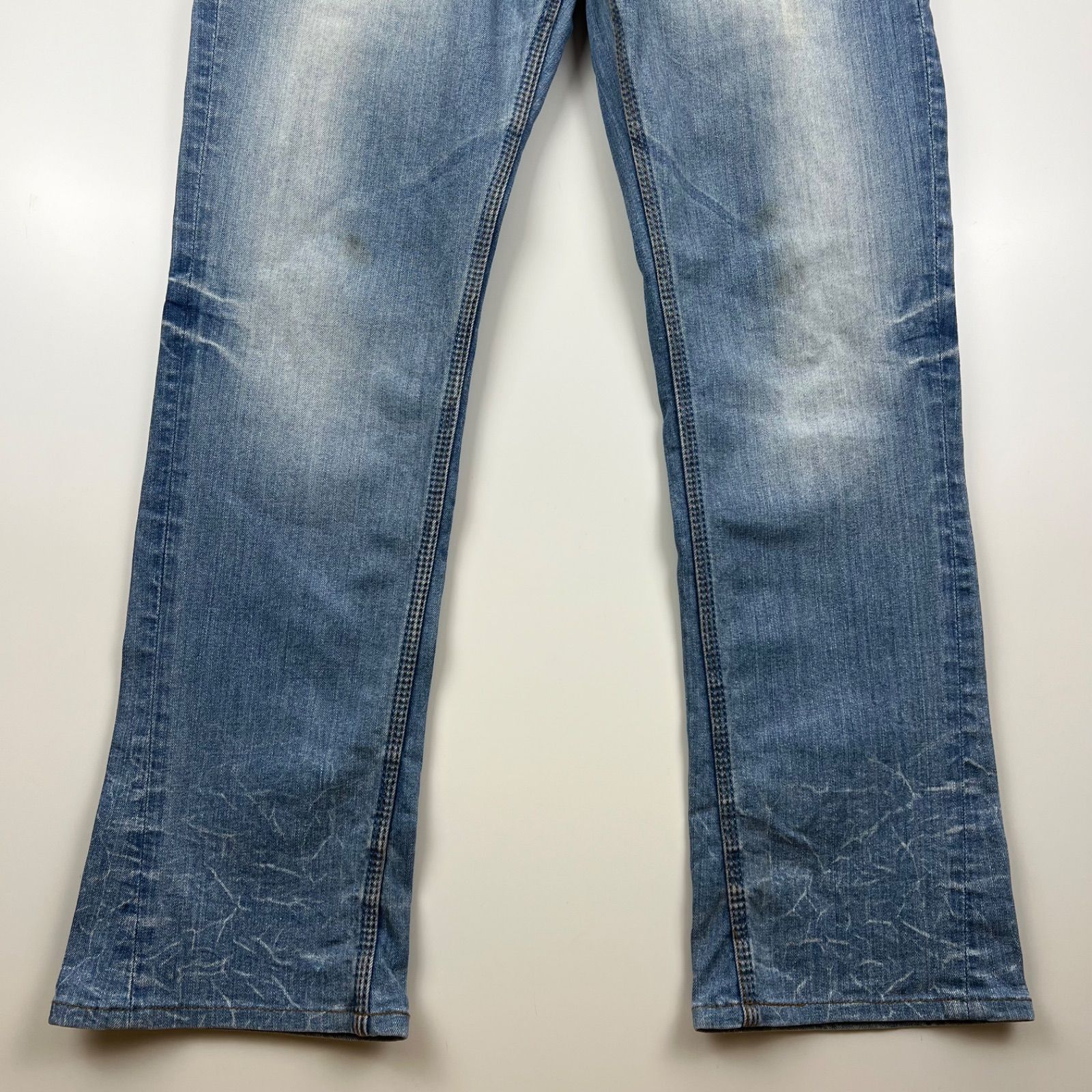 NICOLE CLUB FOR MEN 00s y2k archive turquoise bootscut denim pants