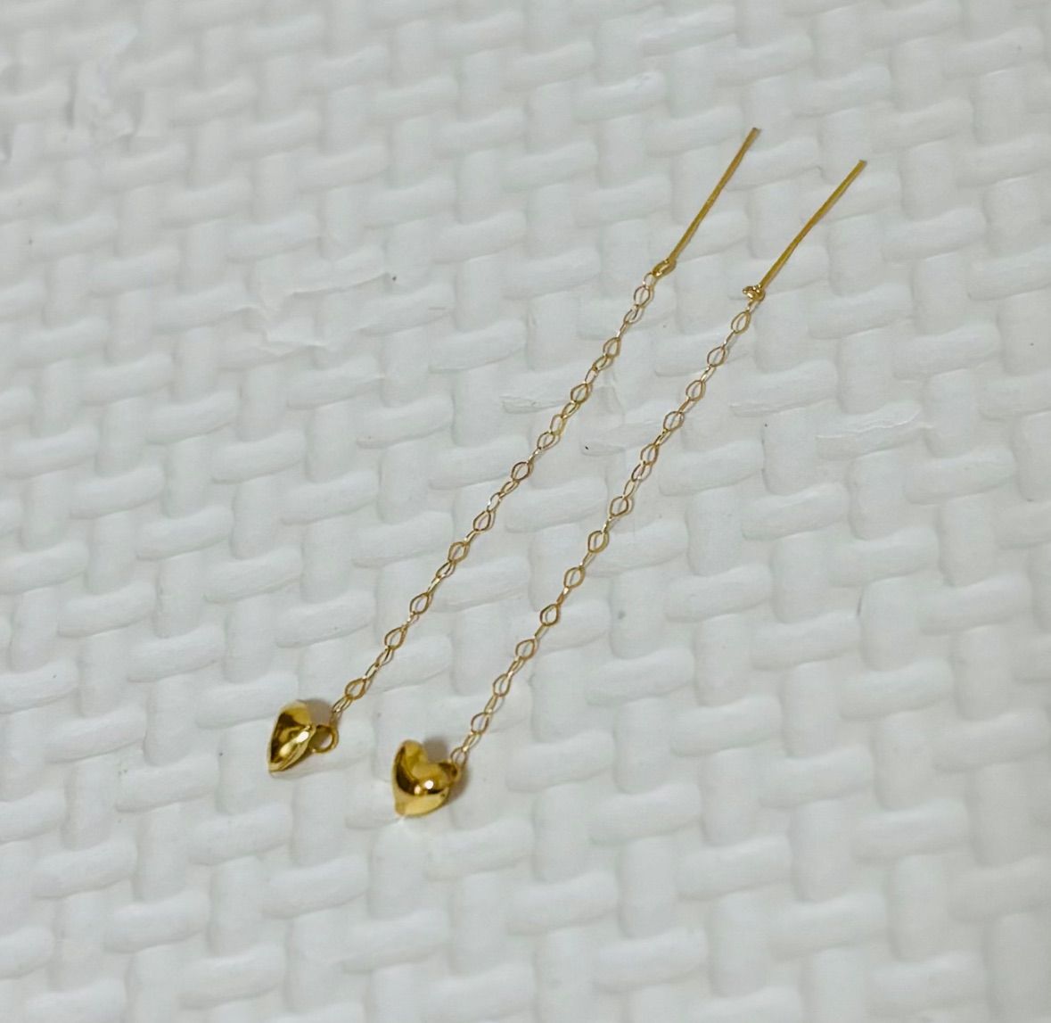 ハート ピアス チェーン ピアス 18金 イエロー ゴールド k18 18K AU750 