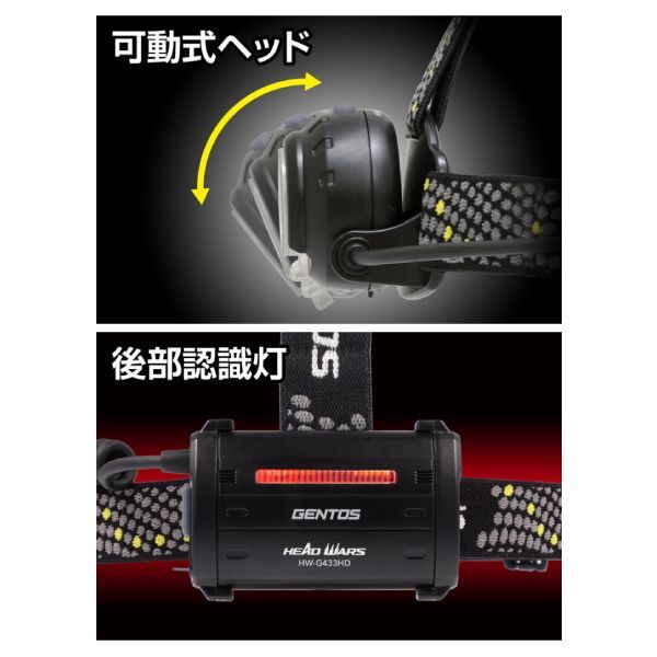 新品 訳あり品 HW-G433HD ジェントス LEDヘッドライト HEAD WARS