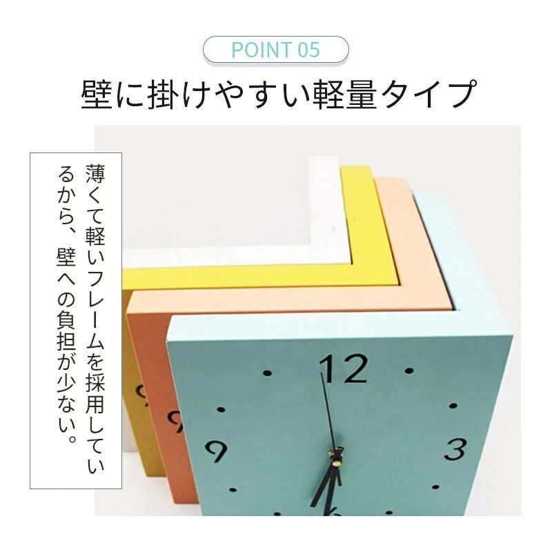 両面コーナー 壁掛け時計