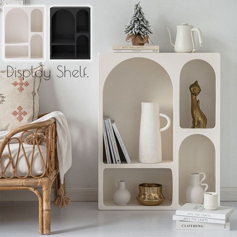 ディスプレイ シェルフ 本棚 大容量 ハイタイプ 扉なし横置きた 縦置き キャビネット オシャレ 本棚 省スペース 収納力 シンプル おし