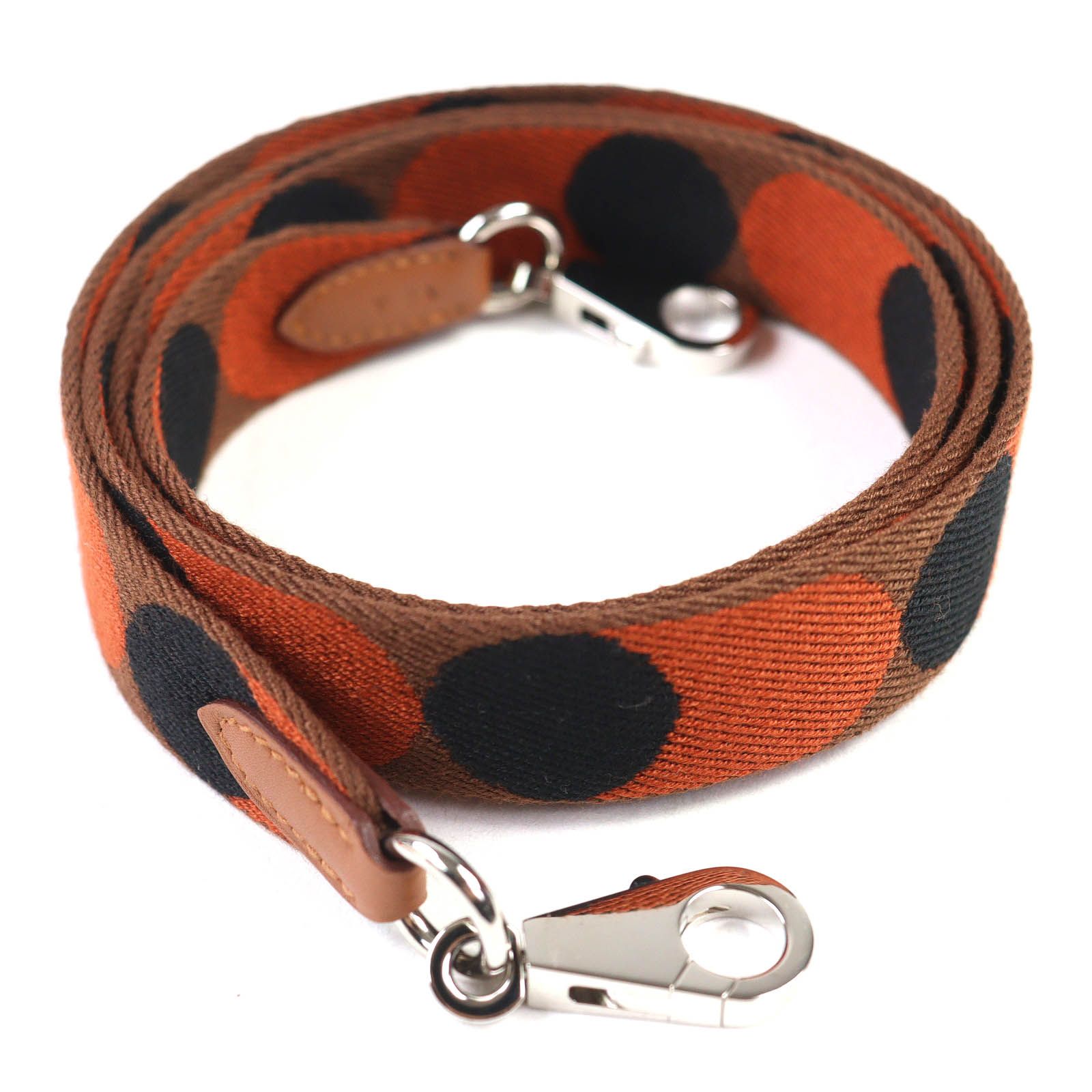 HERMES エルメス サングル フリッパーボール キャンバス レザー使い シルバー金具 ショルダーストラップ ブラウン オレンジ ブラック Y刻 箱 保存袋付き フランス製