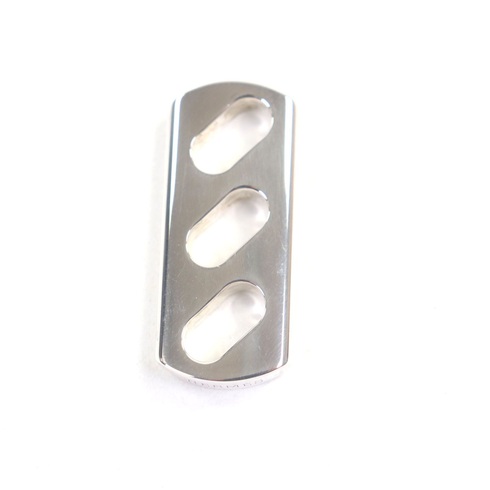 美品▽HERMES エルメス AG925 レザー 編み込みデザイン チャーム  