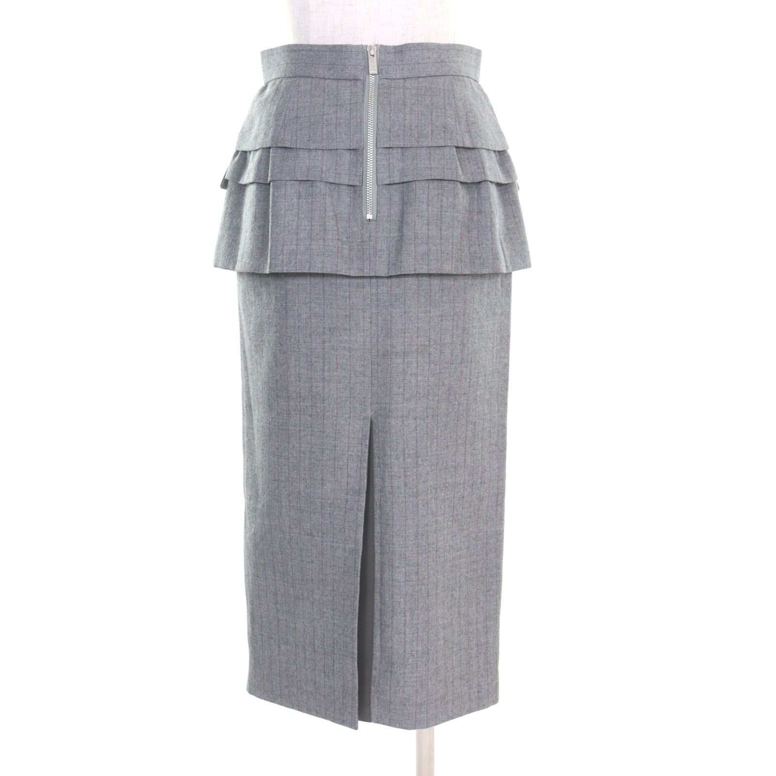 Sacai サカイ 23-06991 Chalk Stripe Skirt ウール ティアード ストライプ柄 スカート グレー系 1 レディース