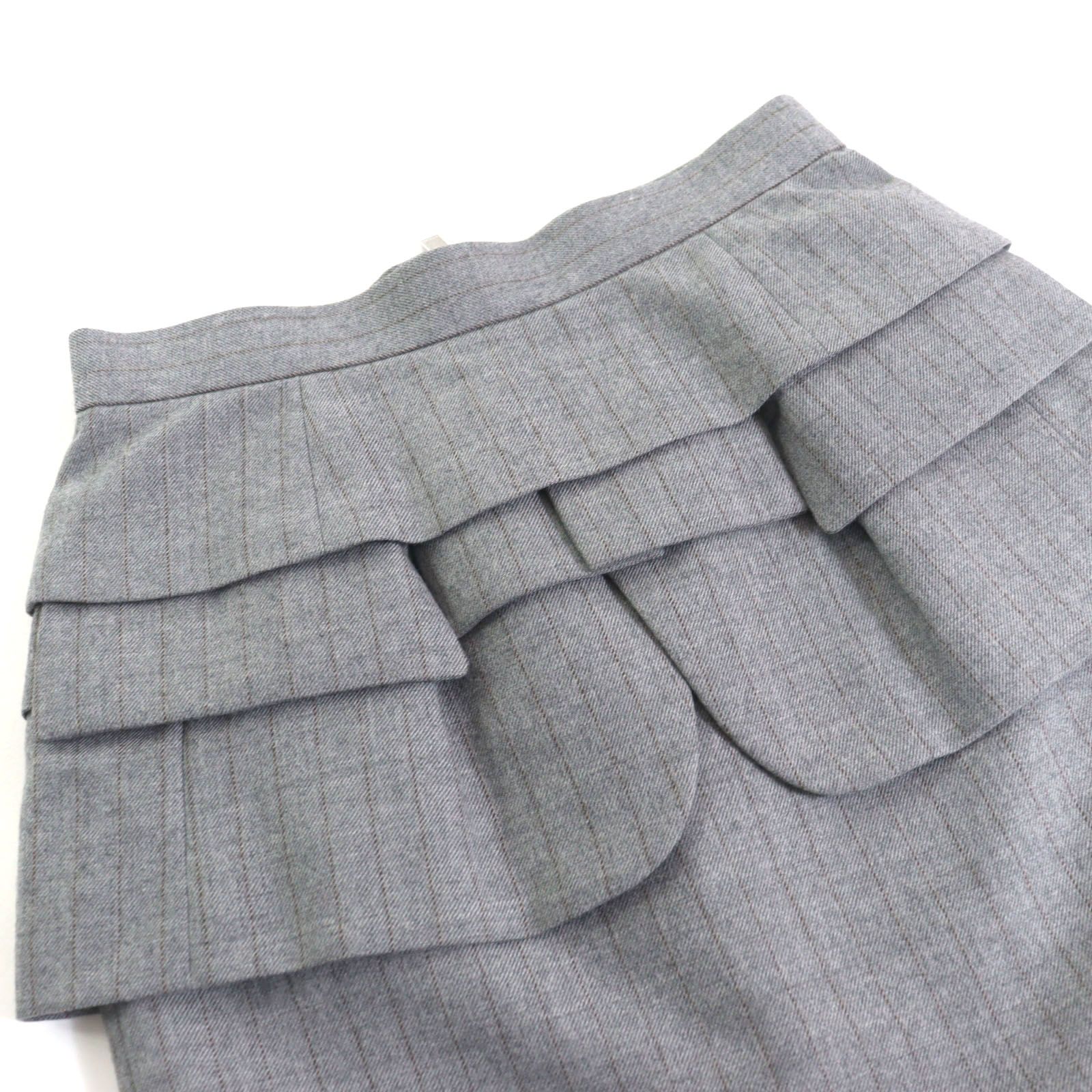 Sacai サカイ 23-06991 Chalk Stripe Skirt ウール ティアード ストライプ柄 スカート グレー系 1 レディース GULLKHAN_COM