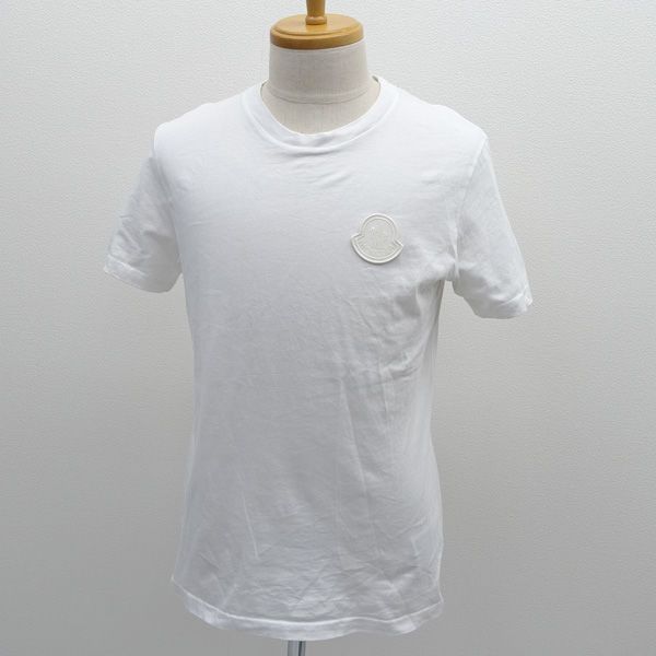 MONCLER / モンクレール ◆半袖Ｔシャツ/ロゴワッペン/ホワイト/サイズM F20938C75900 メンズファッション 【中古】 MONCLER / モンクレール ◇半袖Tシャツ/ロゴワッペン/ホワイト/サイズ