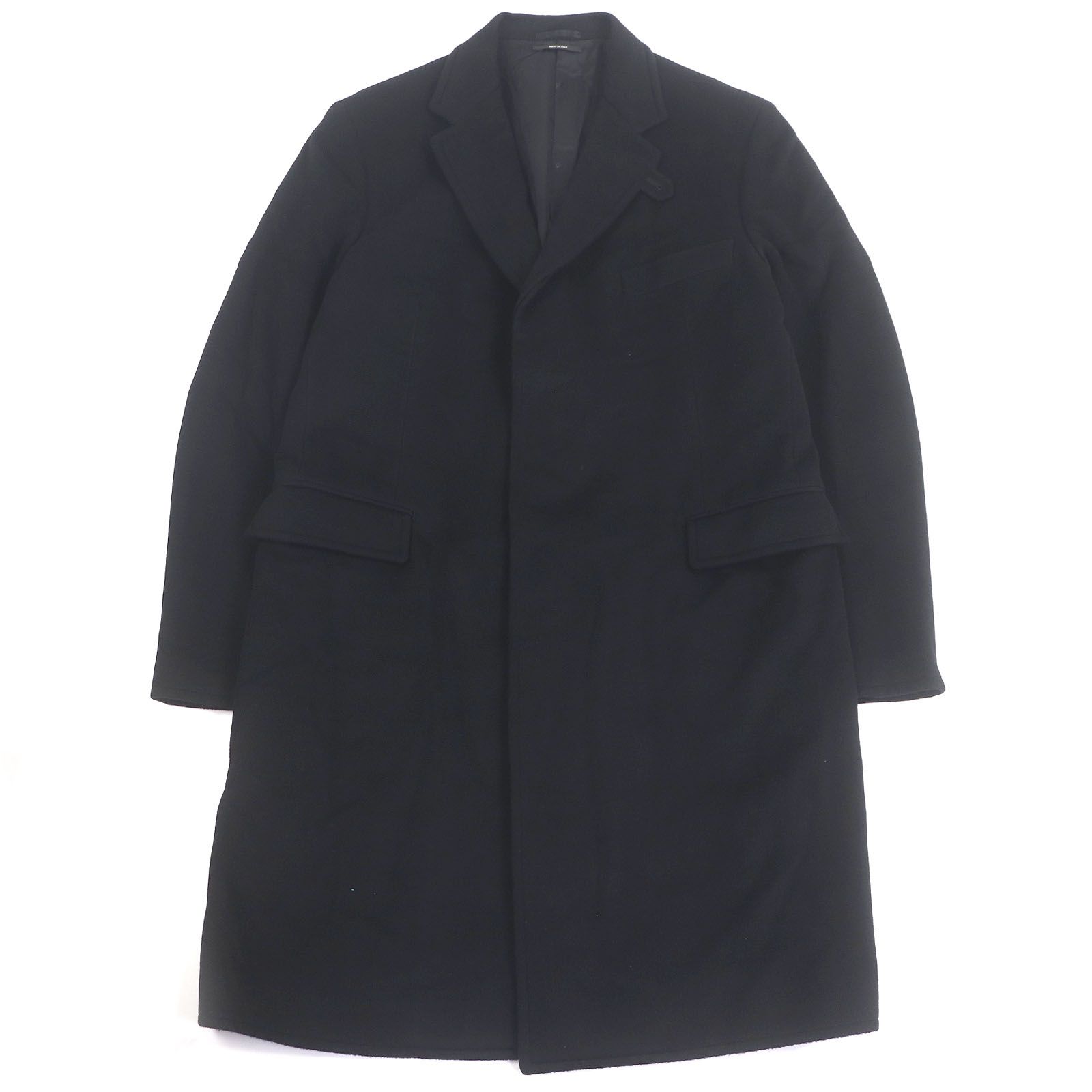 エルメスコート 極美品□HERMES エルメス カシミヤ100％ 襟裏ラムレザー フライ