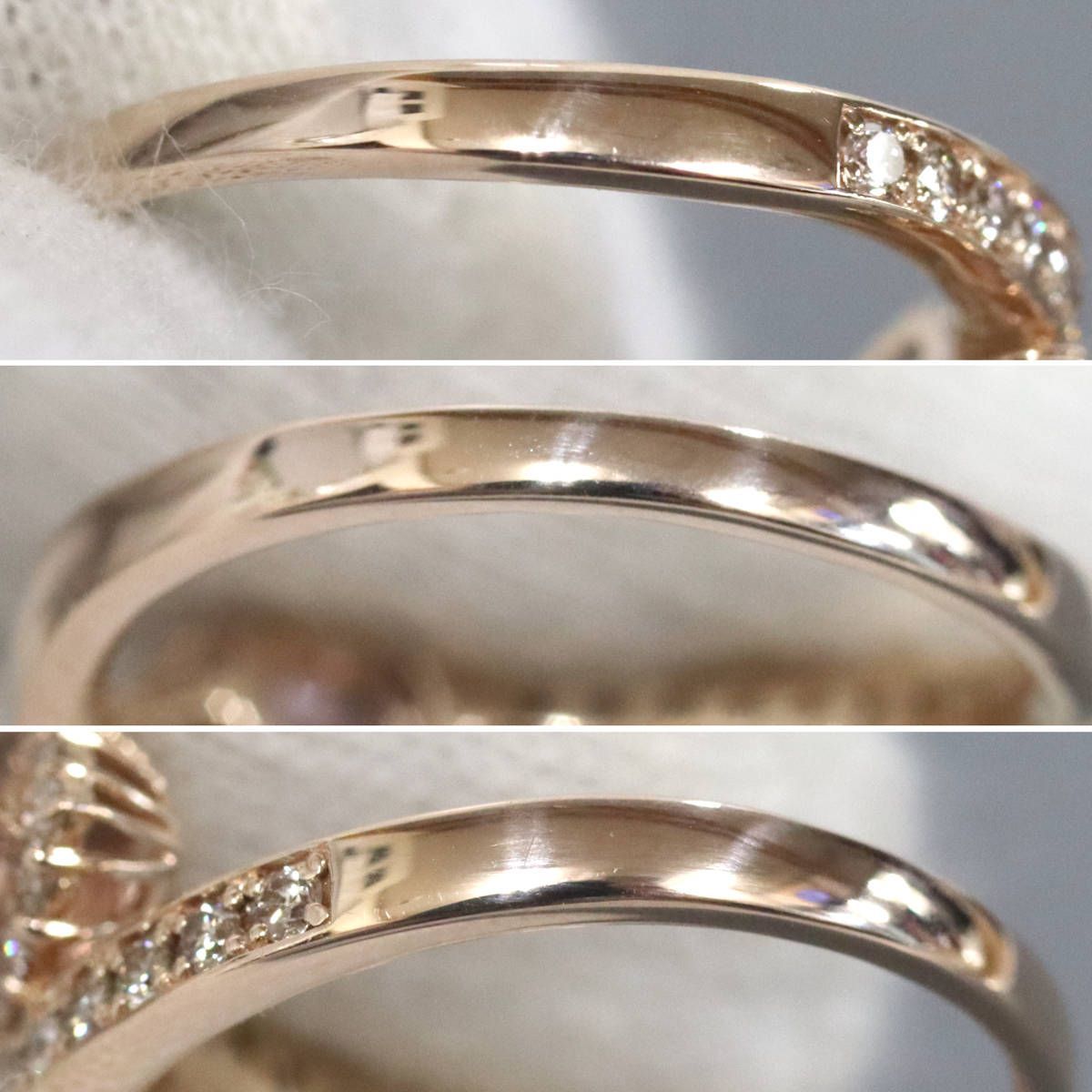 K18PGパパラチアサファイアダイヤモンドリング PS0.393 PS0.372 D0.48