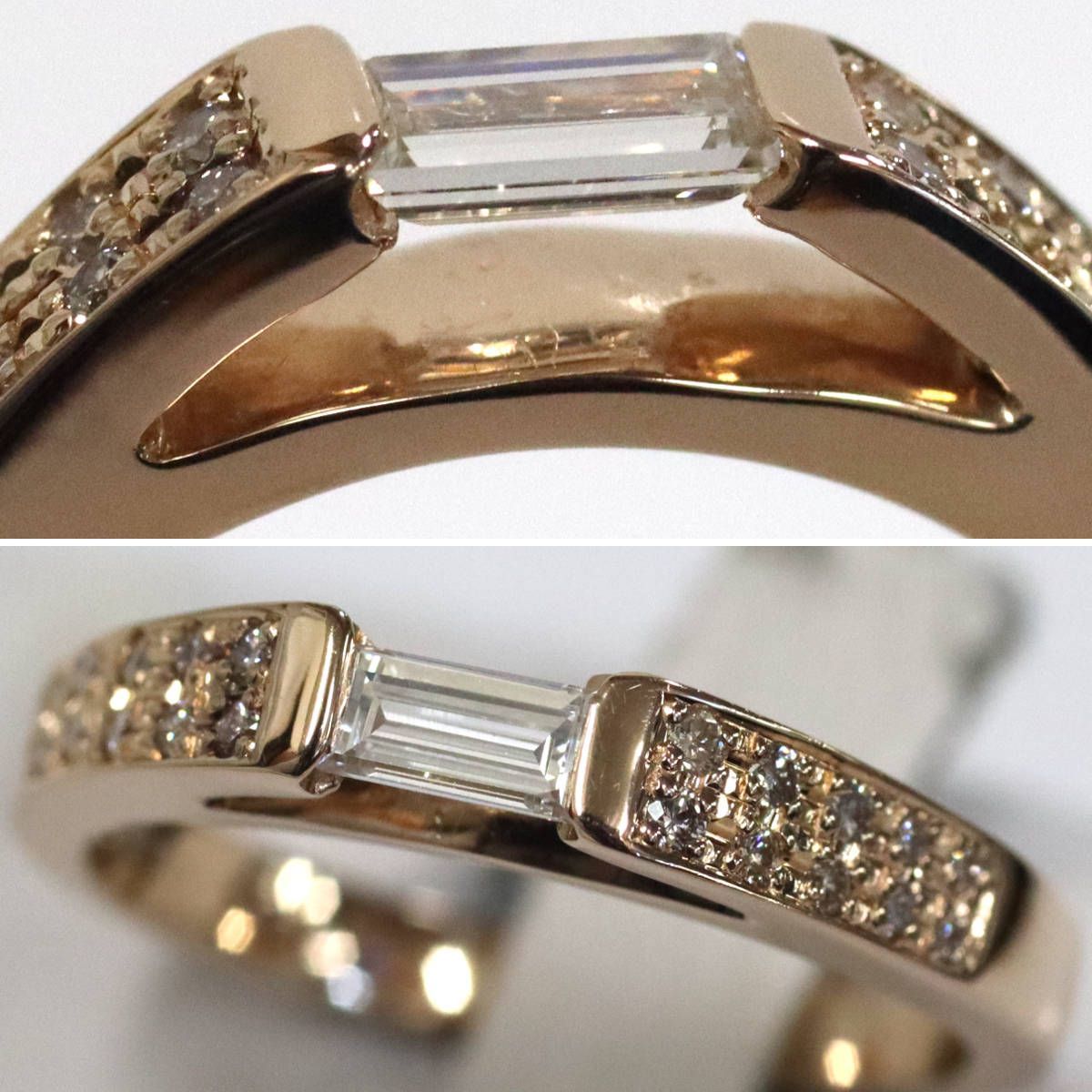 K18PGダイヤモンドリング D0.219 D0.11 4.4g #13 鑑定書 - メルカリ