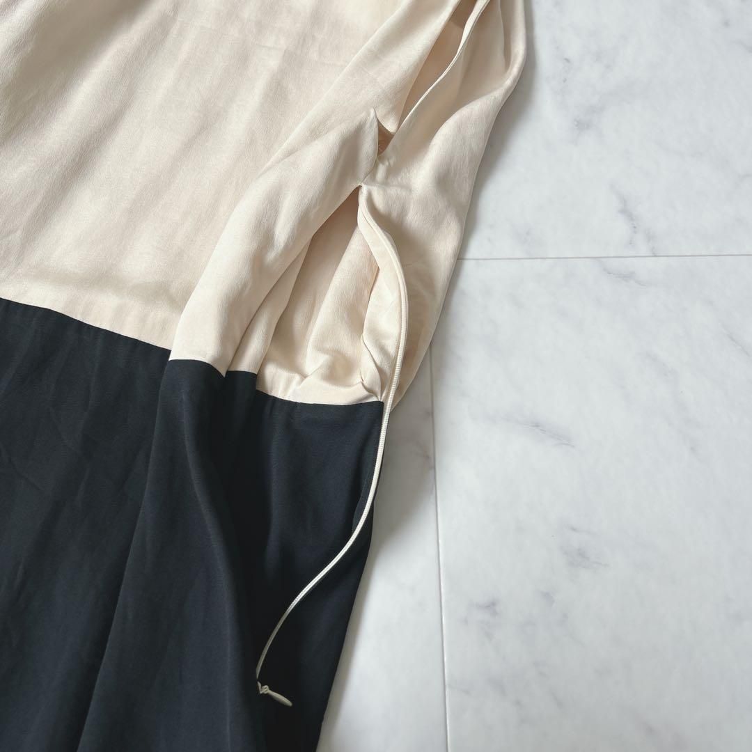 CELINE フィービー期 シルク100% バイカラー ワンピース 定価約20万