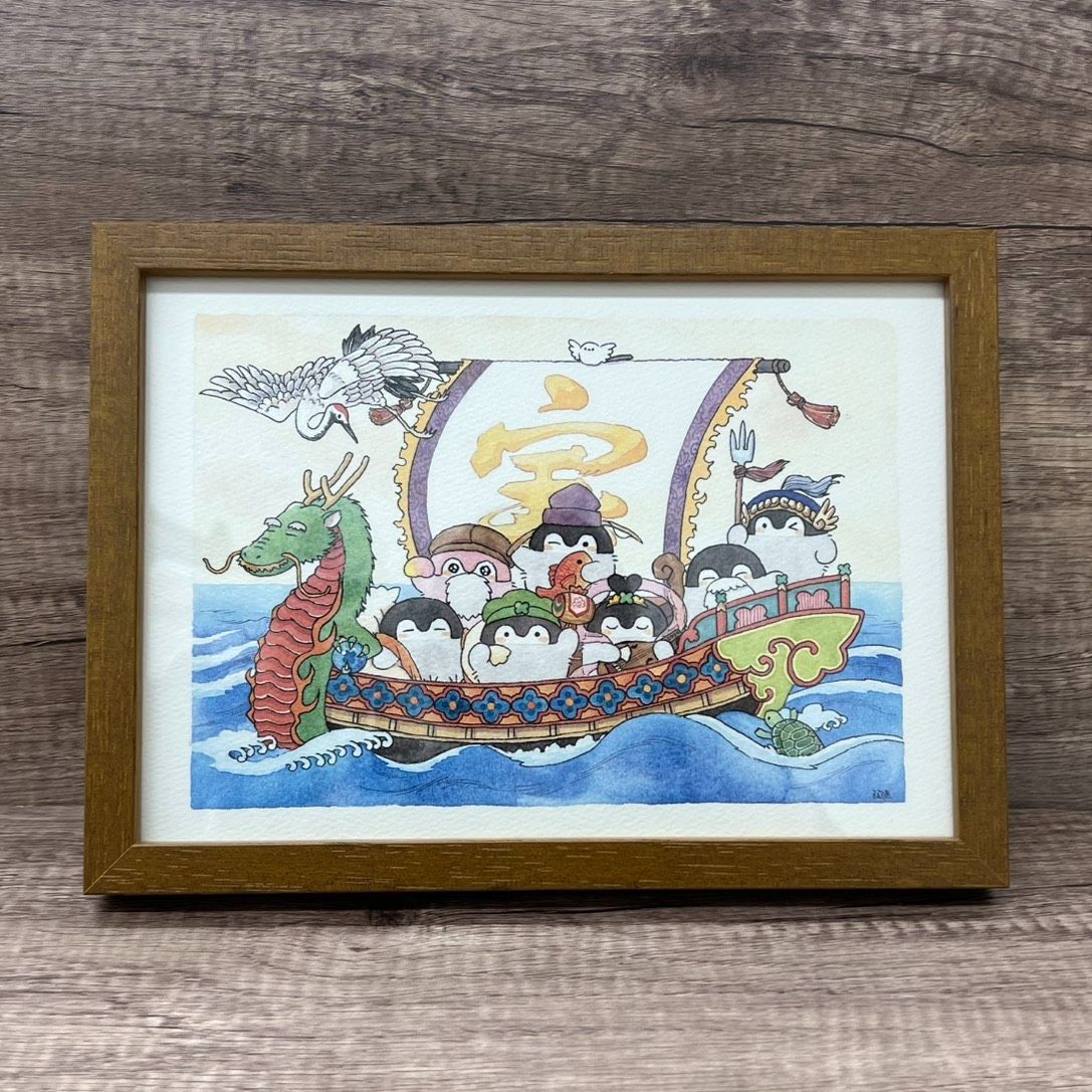 最終値下げ: コウペンちゃん 七福神 複製原画 コウペンちゃん 複製原画 コウペンちゃんと七福神 最終値下げ