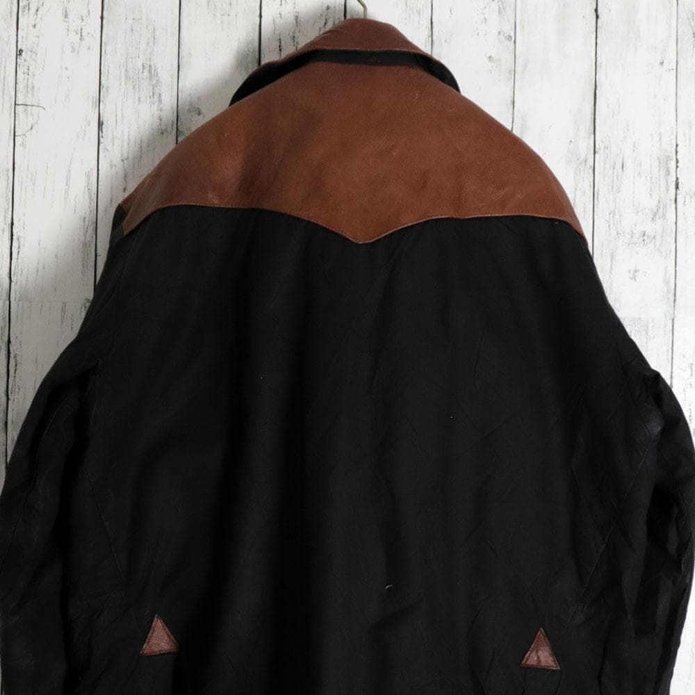 USA製 Schaefer 本革切替 オイルドコットン ウエスタンコート - メルカリ