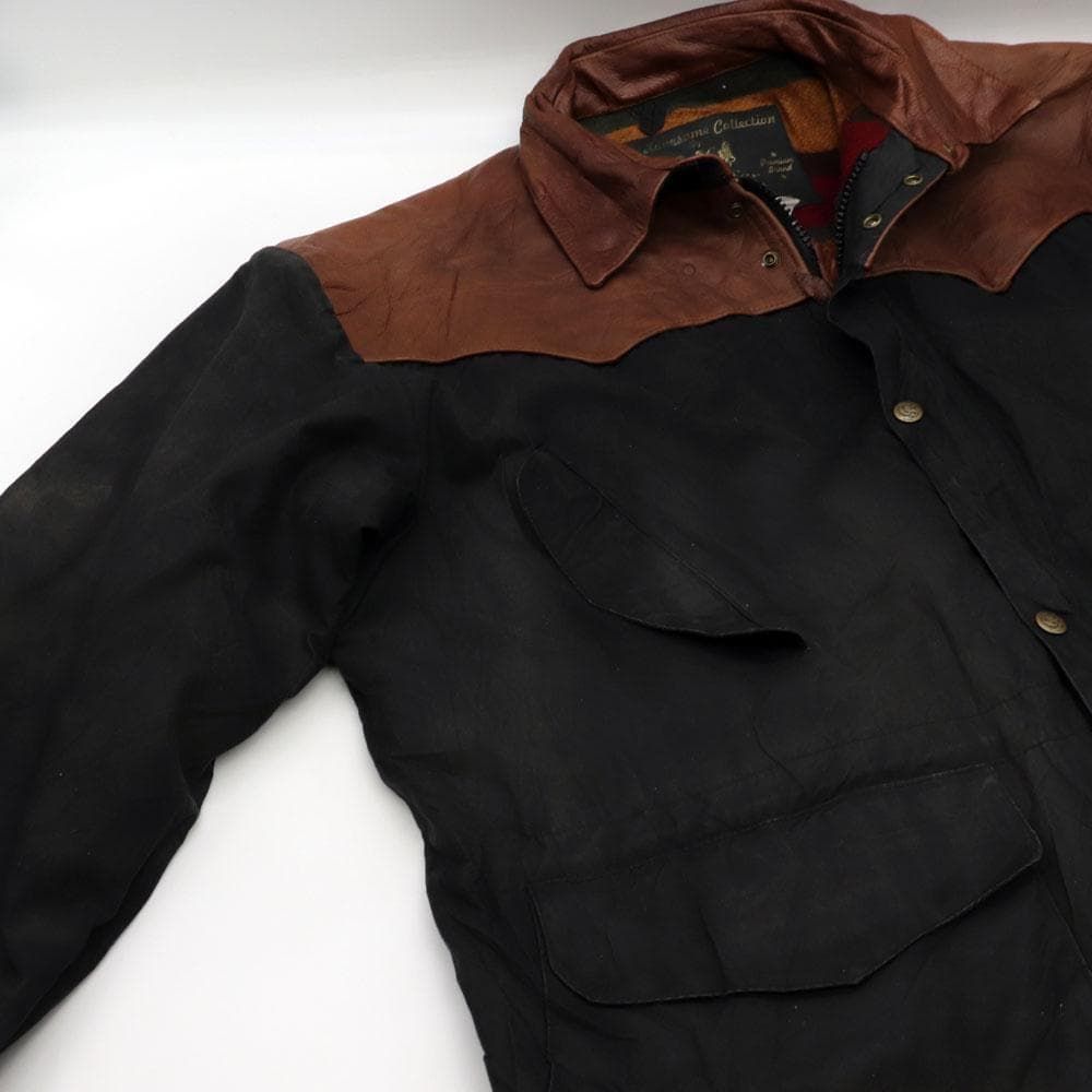 USA製 Schaefer 本革切替 オイルドコットン ウエスタンコート USA製 Schaefer 本革切替 オイルドコットン ウエスタンコート