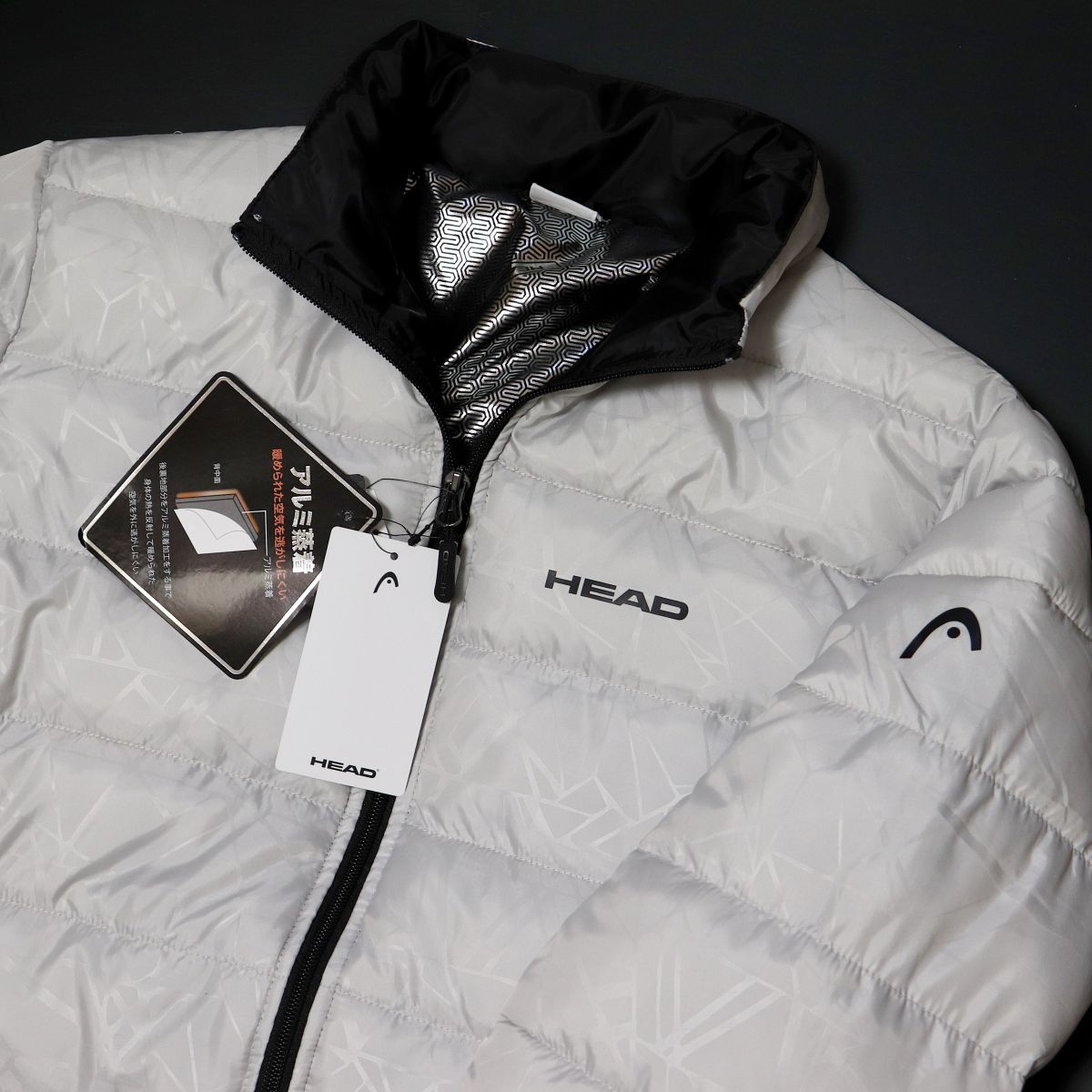 ★ヘッド HEAD アルミ 発熱 防風 防寒 厚手 中綿 保温 ウインド ブルゾン ジャケット チャコール XXXLサイズ[0194311K-14-4L]一 二★QWER★ ☆ヘッド HEAD 新品 メンズ アルミ 発熱 防風 防寒 厚手 中綿 保温