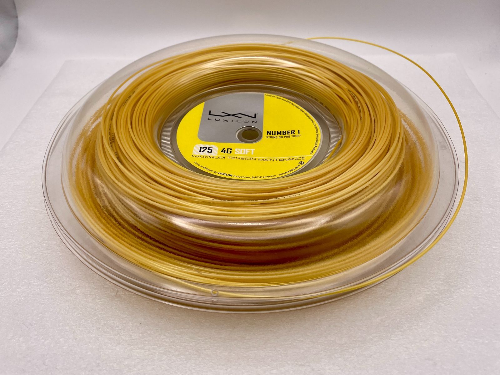 ①Q Luxilon 4G Soft 125 1.25mm 200m Reel Gold （ルキシロン 4G 