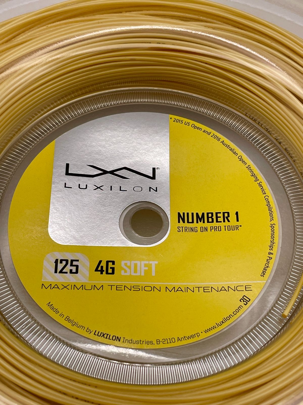 ①Q Luxilon 4G Soft 125 1.25mm 200m Reel Gold （ルキシロン 4G 