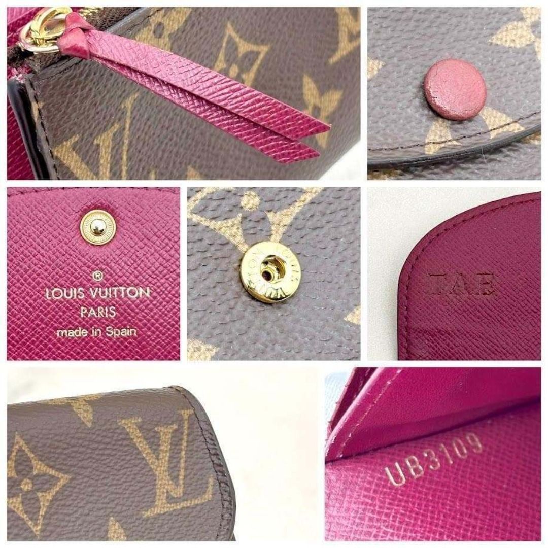 美品】 現行品 ポルトモネ ロザリ モノグラム フューシャ 箱保存袋 極