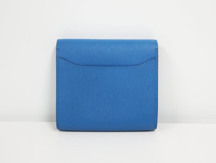 エルメス HERMES コンスタンスコンパクト エプソン シルバー金具 ブルー A刻 2017年 ユニセックス 財布