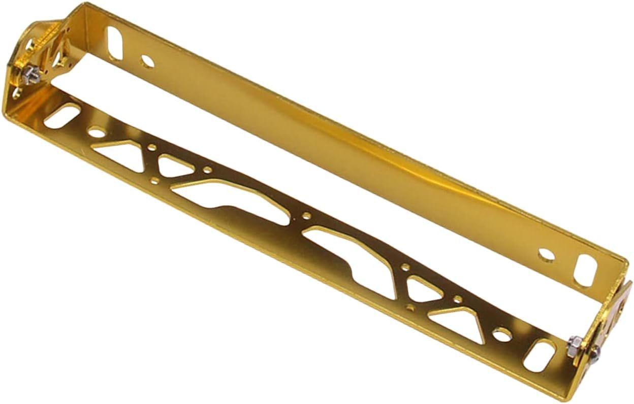 VICHE CATT ナンバープレート フレーム ナンバーフレーム アルミプレート アルミ ナンバーステー 車 角度調整 汎用 ゴールド