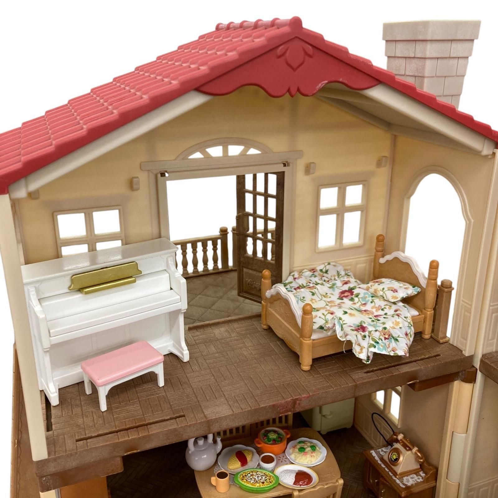 186001 シルバニアファミリー 大量!! 赤い屋根の大きなお家 スイーツセット まとめ