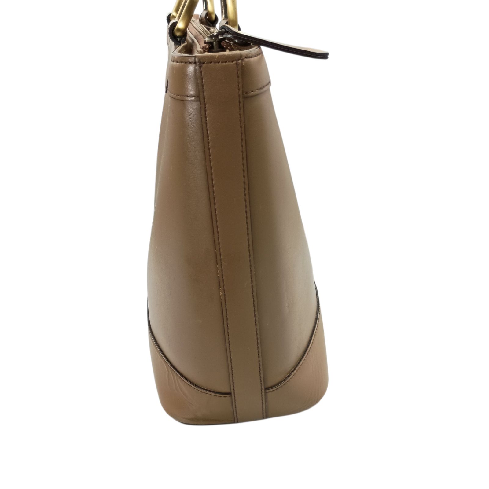 BURBERRY バーバリー ロゴ刻印 ハンドバッグ キャメル レザー - メルカリ